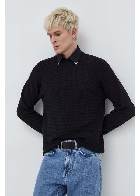 Hugo pulover de bumbac culoarea negru