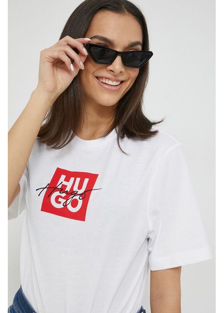 Hugo tricou din bumbac culoarea alb 50485373