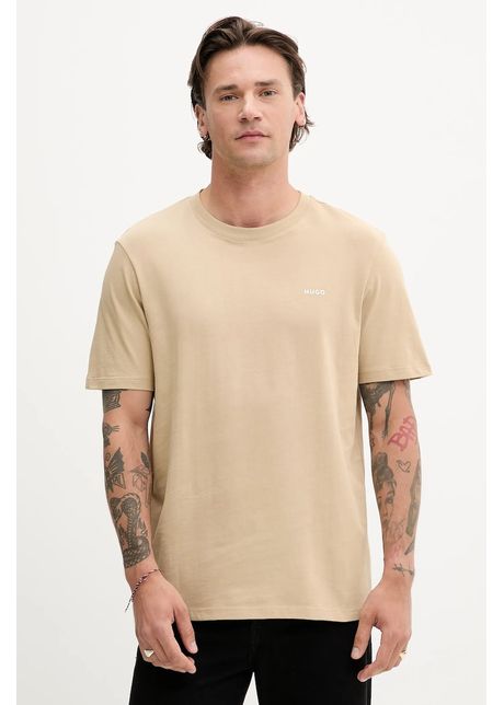 Hugo tricou din bumbac culoarea bej uni 50466158