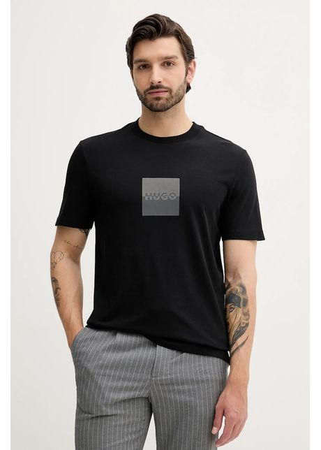 Hugo tricou din bumbac culoarea negru cu imprimeu 50542784