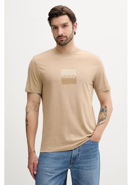 Hugo tricou din bumbac culoarea verde cu imprimeu 50542784