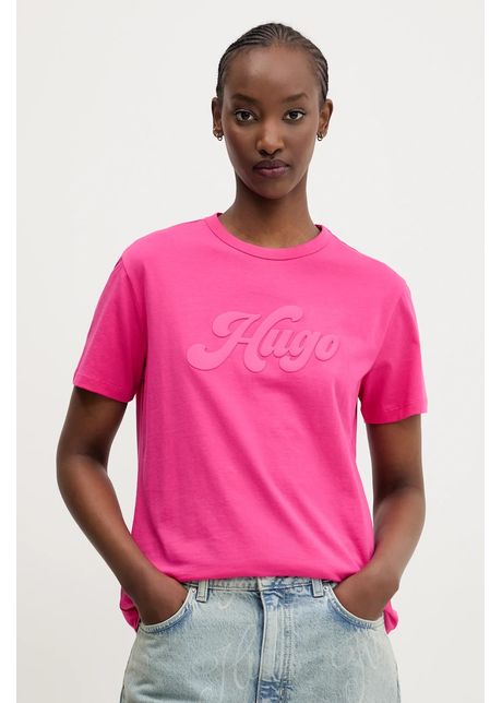 Hugo tricou din bumbac femei culoarea roz 50539101