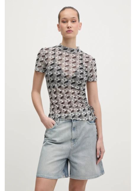 Hugo tricou femei culoarea gri cu turtleneck 50537187