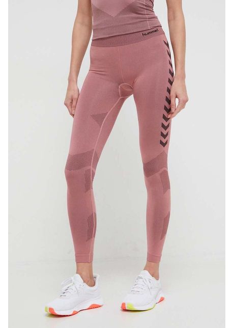 Hummel leggins de antrenament first culoarea roz modelator