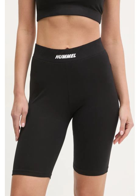 Hummel pantaloni scur i femei culoarea negru cu imprimeu high waist 228769