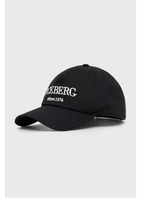 Iceberg apc de baseball din bumbac culoarea negru cu imprimeu
