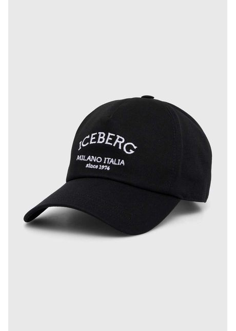 Iceberg apc de baseball din bumbac culoarea negru cu imprimeu 71 016 950