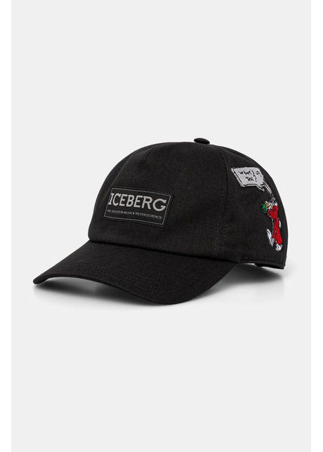 Iceberg apc de baseball din bumbac culoarea negru cu imprimeu 71026920