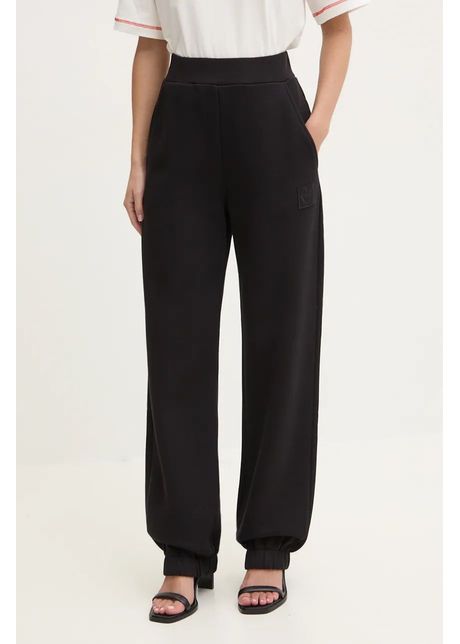 Iceberg pantaloni de trening din bumbac culoarea negru neted b122 6314