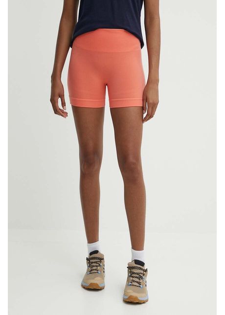 Icebreaker pantaloni scurti sport 260 zoneknit merino blend seamless femei culoarea portocaliu neted high waist ib0a56xob751