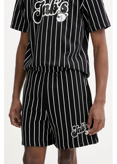 Inbetweeners pantaloni scur i din bumbac culoarea negru cu imprimeu s5twuabe018