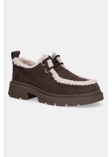 Inuikii pantofi de piele întoarsă Wallabee Curly culoarea maro, cu toc plat, 1015.003.0011.150