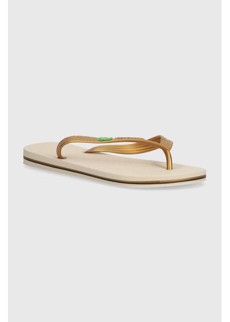 Ipanema slapi clas brasil femei culoarea auriu cu toc plat 80408 20352