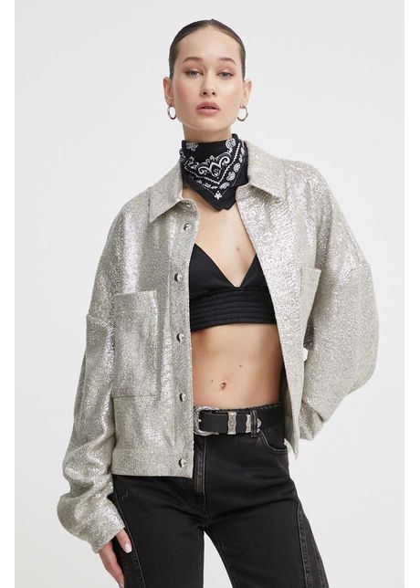 Iro geac cu aspect de c ma culoarea argintiu de tranzitie oversize