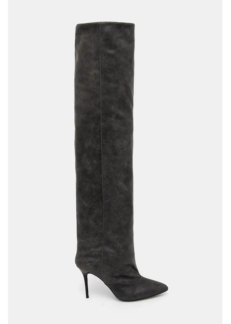 Iro ghete de piele loly used femei culoarea gri cu toc cui wp36lolyused