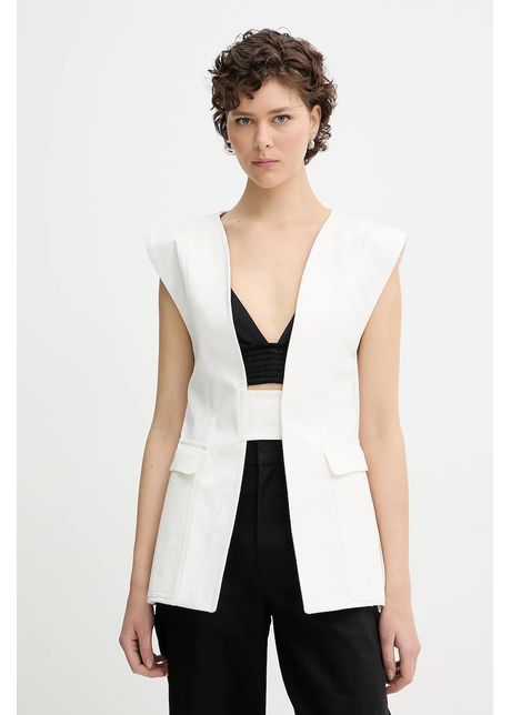 Iro vest din bumbac culoarea alb un singur rand de nasturi wm07bessy