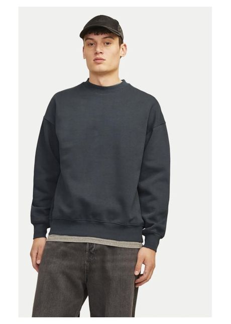 Jack jones bluza urban edge 12259945 gri loose fit bumbac
