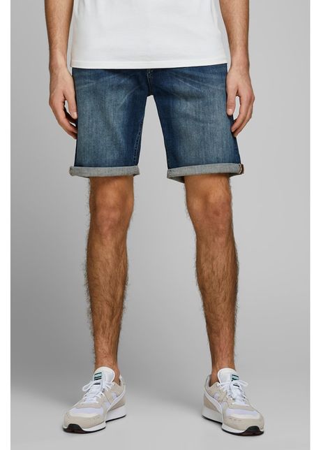 Jack jones pantaloni scurti din denim cu terminatii plisate