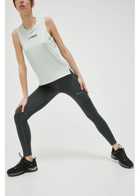 Jack wolfskin leggins sport berntal tights femei culoarea verde neted