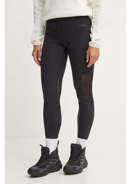 Jack wolfskin leggins sport kensteig femei culoarea negru neted 1509151
