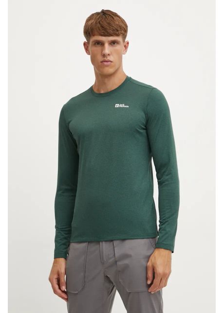 Jack wolfskin longsleeve sport sky thermal culoarea verde melanj 1808682