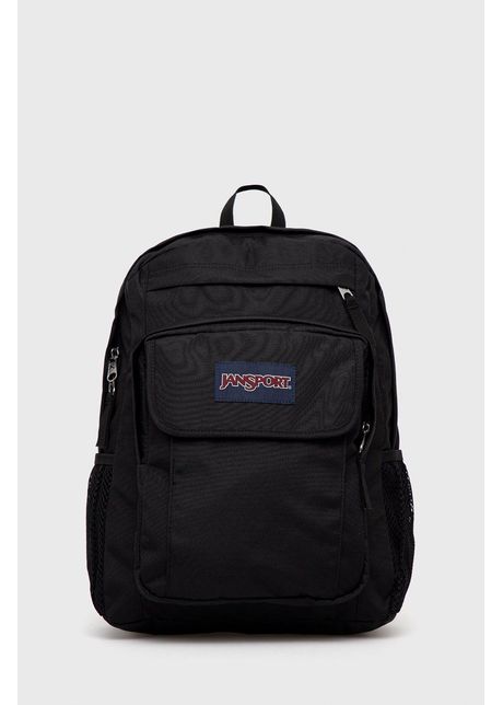 Jansport rucsac culoarea negru mare cu imprimeu