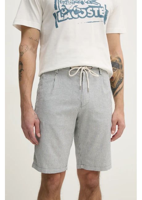 Joop pantaloni scur i din amestec de in b rba i culoarea alb 30046558