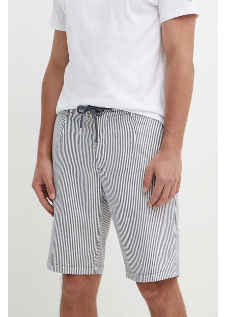 Joop pantaloni scur i din amestec de in ruby culoarea albastru marin melanj 30041966 10017859