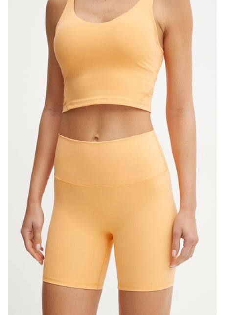 Joy in me pantaloni scur i de yoga oneness culoarea portocaliu neted high waist