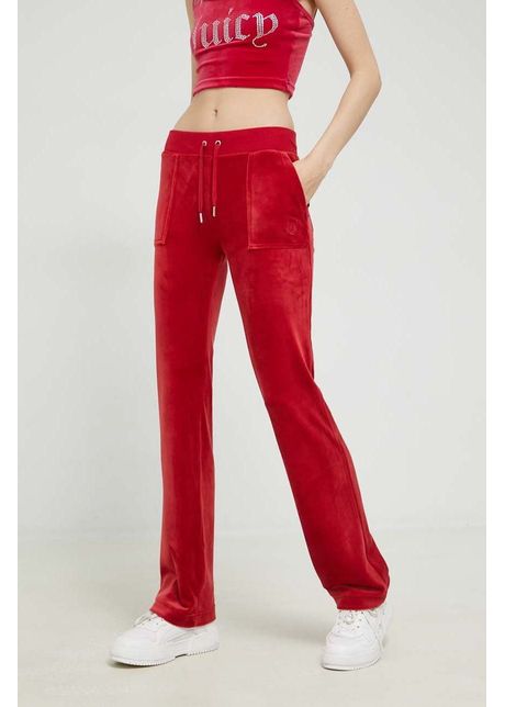 Juicy couture pantaloni de trening del ray femei culoarea rosu neted