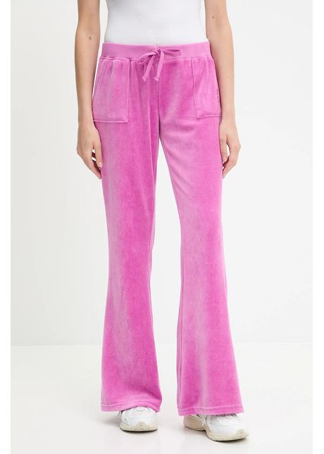 Juicy couture pantaloni de trening din velur caisa low rise pant culoarea roz uni jcsebj008g