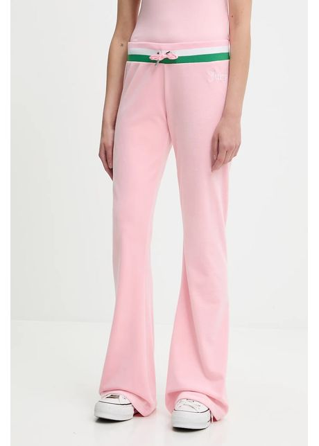 Juicy couture pantaloni de trening din velur christine stripe low rise culoarea roz uni jcwbj225352