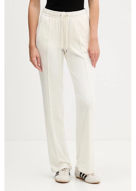 Juicy Couture pantaloni de trening din velur culoarea bej, cu imprimeu, JCWBJ225307