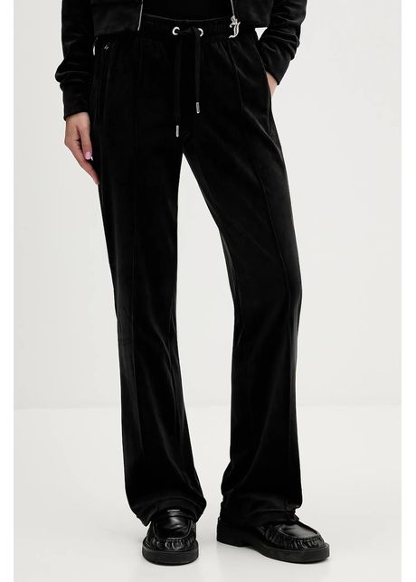 Juicy Couture pantaloni de trening din velur culoarea negru, cu imprimeu, JCWBJ225307