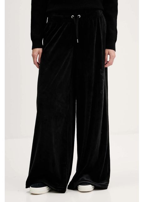 Juicy Couture pantaloni de trening din velur culoarea negru, cu imprimeu, JCWBJ225309