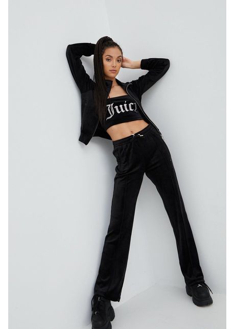 Juicy couture pantaloni de trening femei culoarea negru cu imprimeu
