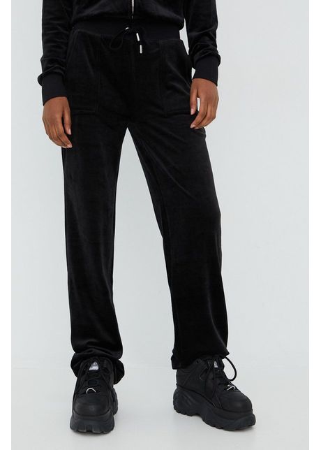 Juicy couture pantaloni de trening femei culoarea negru neted