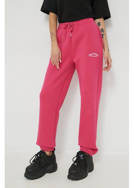 Juicy couture pantaloni de trening femei culoarea roz neted