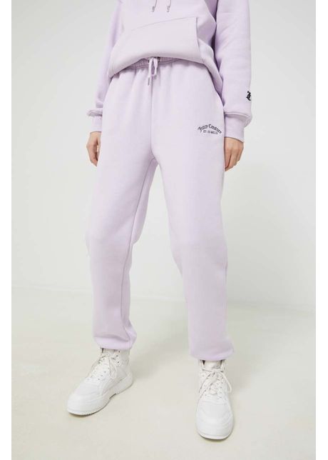 Juicy couture pantaloni de trening wendy femei culoarea violet cu imprimeu