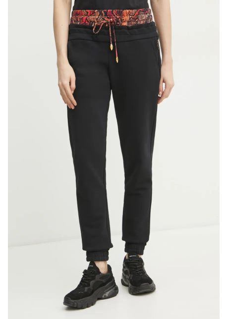 Just cavalli pantaloni de trening femei culoarea negru cu imprimeu 78paae01 cf100