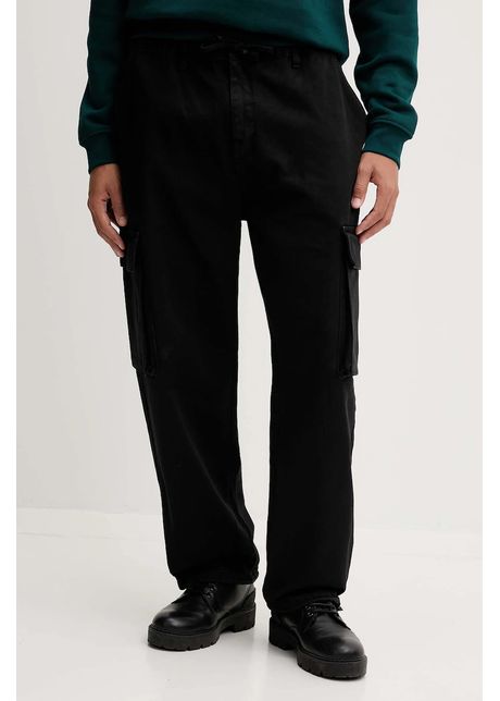 Kaotiko pantaloni de bumbac culoarea negru, fason cargo, high waist, AR010-01-K002