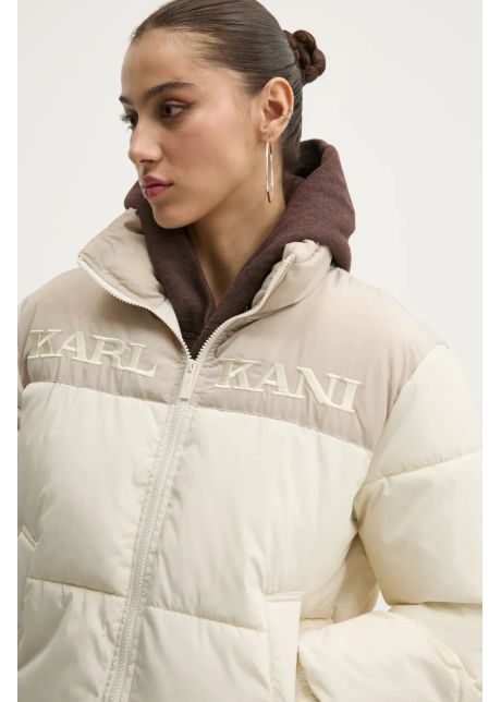 Karl kani geac femei culoarea bej de iarn 61760016