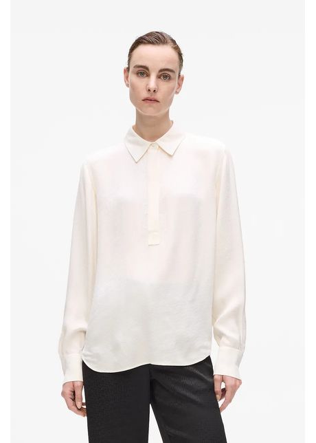 Karl Lagerfeld bluză culoarea alb, uni, A4W11012
