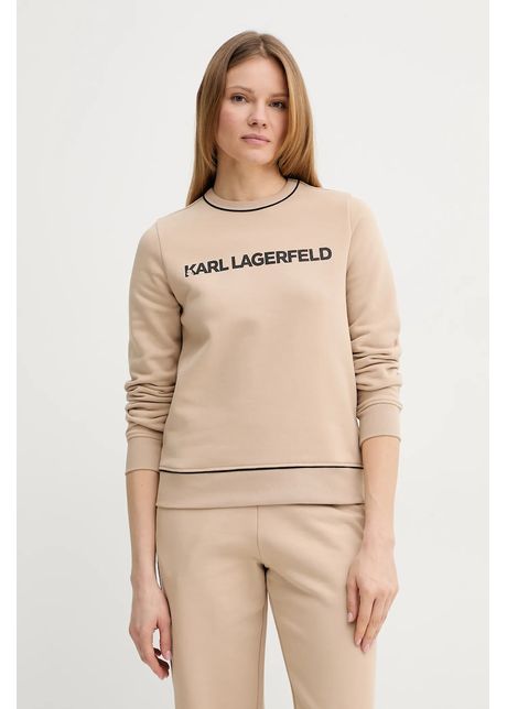 Karl lagerfeld bluz femei culoarea bej cu imprimeu a2w20066