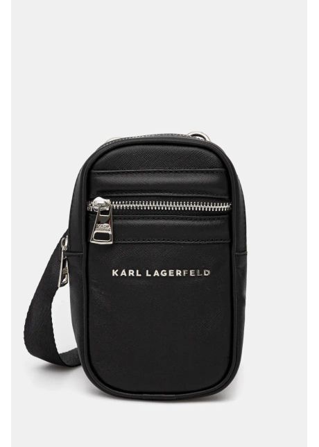 Karl lagerfeld borseta de piele culoarea negru 551455 815922
