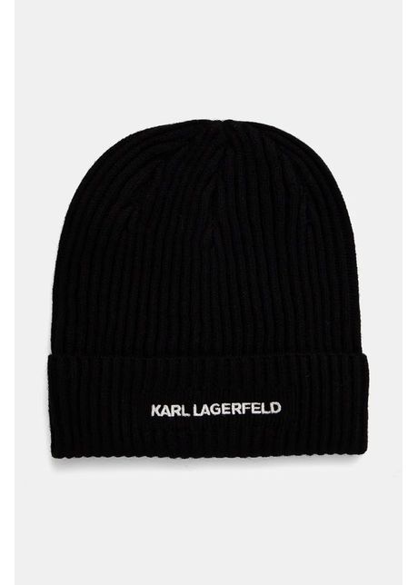 Karl lagerfeld caciula culoarea negru de lana din tesatura neteda 544305 805601
