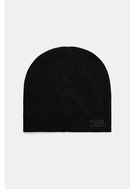 Karl lagerfeld caciula de lana culoarea negru de lana din tesatura neteda 544324 805601
