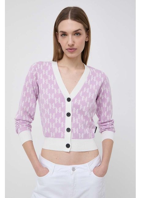Karl lagerfeld cardigan femei culoarea violet light