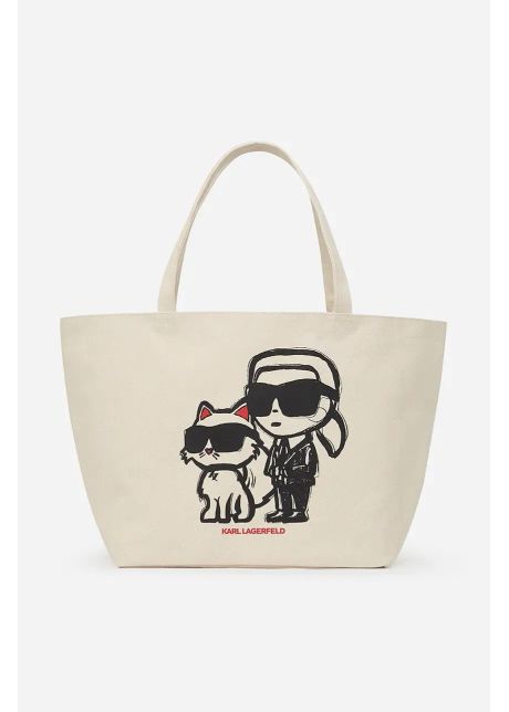 Karl lagerfeld geanta de bumbac culoarea bej a2w50026