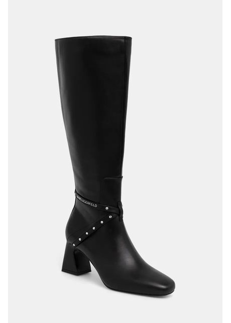 Karl lagerfeld ghete de piele beata femei culoarea negru cu toc drept kl31474